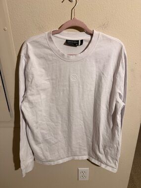 Ninth Hall Fundamentals White Long Sleeve Logo Tee Size M Boxy Streetwear